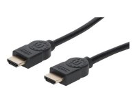 MANHATTAN Premium HDMI-Kabel mit Ethernet-Kanal 4K60Hz 18 Gbit/s Bandbreite HDMI-Stecker auf HDMI-Stecker geschirmt schwarz 1,8m