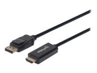 MANHATTAN 4K60Hz DisplayPort auf HDMI-Kabel DisplayPort-Stecker auf HDMI-Stecker 1 m schwarz