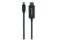 MANHATTAN 4K60Hz Mini-DisplayPort auf HDMI-Kabel Mini-DisplayPort-Stecker auf HDMI-Stecker 1,8m schwarz