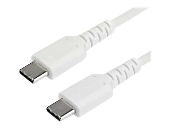 STARTECH.COM RUSB2CC1MW USB-C Kabel 1m hochwertiges USB 2.0 Typ-C Datenübertragungs und Ladekabel St/St Weiss