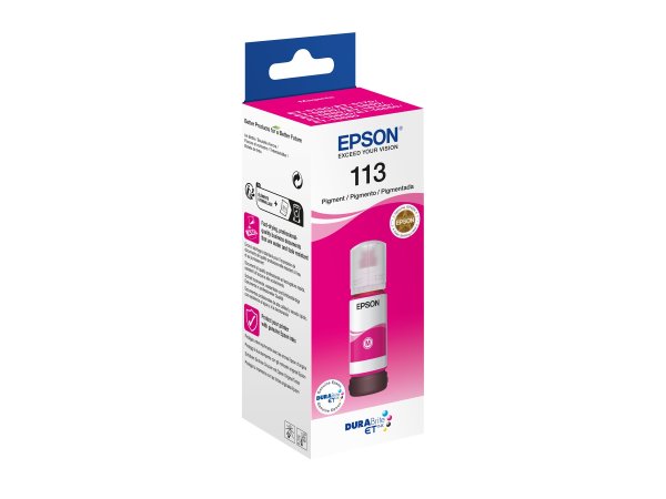 EPSON 2LB 113 EcoTank Pigment Magenta ink bottle