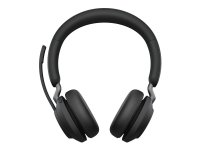 JABRA Evolve2 65 MS Stereo Headset on-ear Bluetooth wireless USB-C noise isolating black with charging stand Certified for MS Te