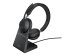 JABRA Evolve2 65 MS Stereo Headset on-ear Bluetooth wireless USB-C noise isolating black with charging stand Certified for MS Te