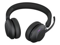 JABRA Evolve2 65 MS Stereo Headset on-ear Bluetooth wireless USB-C noise isolating black Certified for Microsoft Teams