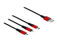 DELOCK USB Ladekabel 3 in 1 für Lightning / Micro...