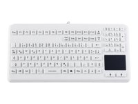 GETT InduProof Advanced Silikon-Tastatur mit Touchpad und NUM-Block IP68 wasserdicht desinfizierbar 104 Tasten VESA USB Farbe: grau