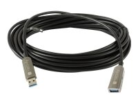 TECHLY USB3.0 AOC Glasfaser-Hybridkabel 10m Schwarz Unterstuetzt max.Bandbreite bis zu 5 Gbit Durchmesser 4,6mm Stecker A auf Buchs