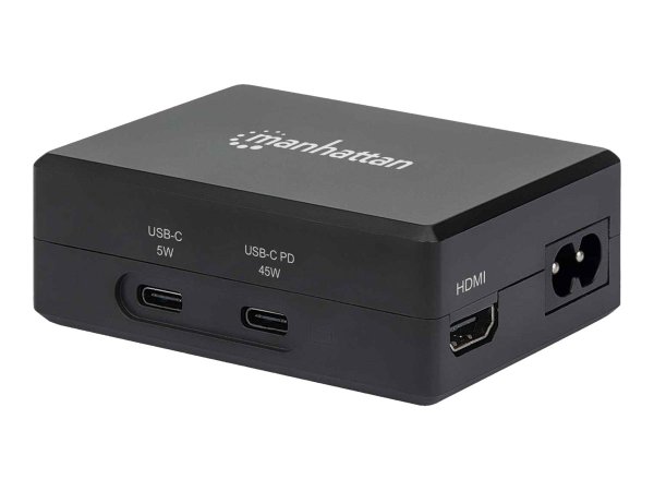 MANHATTAN Smart Video Power Delivery-Ladehub 1x HDMI 1x USB-C PD 45W 1x USB-C 5V/1A 2x USB 3.2 Gen 1 Typ A -Port internes Netzteil