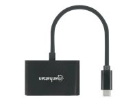 MANHATTAN USB-C auf HDMI-Konverter mit Power Delivery-Ladeport 4K60Hz-Aufloesung PD-Port mit bis zu 60W 3 A/20V schwarz