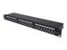 INTELLINET 24-Port Cat6a Patchpanel geschirmt 24 Ports FTP 1 HE Klemmleisten mit 90 Grad abgewinkelten Kabeleinfuehrungen schwarz