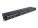 INTELLINET 24-Port Cat6a Patchpanel geschirmt 24 Ports FTP 1 HE Klemmleisten mit 90 Grad abgewinkelten Kabeleinfuehrungen schwarz