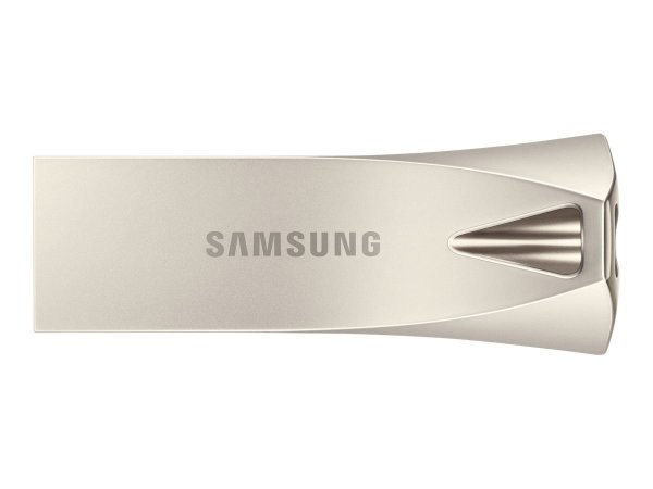 SAMSUNG BAR Plus USB Typ-A 128GB 400 MB/s Lesen 110 MB/s Schreiben widerstandsfähiger USB 3.1 Champagne Silver mit Schlüsselring