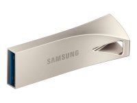 SAMSUNG BAR Plus USB Typ-A 128GB 400 MB/s Lesen 110 MB/s Schreiben widerstandsfähiger USB 3.1 Champagne Silver mit Schlüsselring