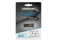 SAMSUNG BAR Plus USB-Stick Typ-A 256GB 400 MB/s Lesen 110 MB/s Schreiben widerstandsfähiger USB 3.1 Titan Gray mit Schlüsselring