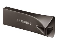 SAMSUNG BAR Plus USB-Stick Typ-A 64GB 300 MB/s Lesen 110 MB/s Schreiben widerstandsfähiger USB 3.1 Titan Gray mit Schlüsselring