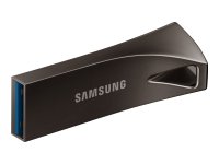 SAMSUNG BAR Plus USB-Stick Typ-A 64GB 300 MB/s Lesen 110 MB/s Schreiben widerstandsfähiger USB 3.1 Titan Gray mit Schlüsselring