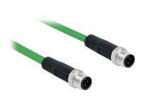 DELOCK Netzwerkkabel M12 4 Pin D-kodiert Stecker zu...