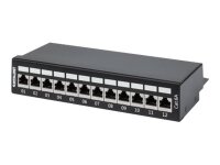 INTELLINET 12-Port Cat6a Patchpanel geschirmt FTP Desktop...