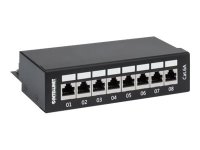 INTELLINET 8-Port Cat6a Patchpanel geschirmt FTP Desktop...