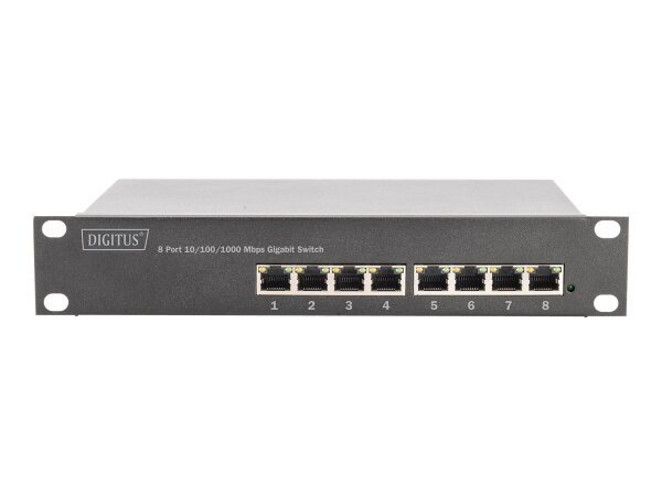 DIGITUS DN-95331 L2 managed Gigabit Ethernet PoE Switch 8-port PoE 10 inch 80W PoE budget