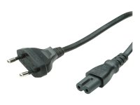 VALUE Netzkabel Euro-Flachstecker auf C7 2polig schwarz 1m