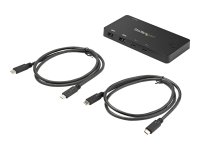 STARTECH.COM 2-Port USB-C KVM Switch - 4K 60Hz HDMI - Kompakter UHD Desktop KVM Switch mit USB-Typ-C-Kabeln - Busbetrieben