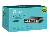 TP-LINK TL-SG105PE 5-Port Gigabit Easy Smart Switch with 4-Port PoE+ 65W PoE budget Desktop Steel Case