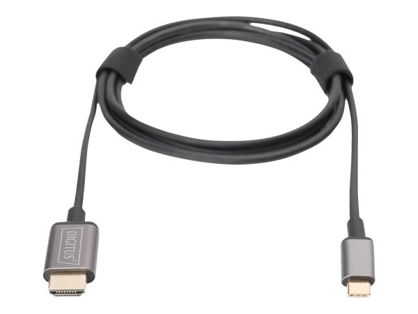 DIGITUS DA-70821 USB-C-HDMI Adapter 1,8m 4K/30Hz schwarz Metallgehäuse