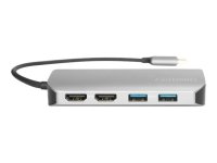 DIGITUS DA-70884 8-Port USB-C Dock 2xUSB3.0 1xRJ45 2xHDMI 1xPD 1xMicro SD 1xSD grau