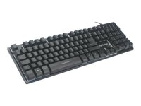 MANHATTAN USB-Gaming-Tastatur Metallunterseite 12 Funktionstasten farbige LED-Hintergrundbeleuchtung 19 Anti-Ghosting-Tasten IPX4