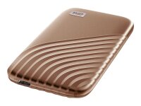 WD My Passport SSD 2TB Gold Cross Compatible USB 3.2 Gen-2 and USB-C 1050MB/s Read 1000MB/s Write PC & Mac Compatiable