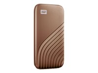 WD My Passport SSD 2TB Gold Cross Compatible USB 3.2 Gen-2 and USB-C 1050MB/s Read 1000MB/s Write PC & Mac Compatiable