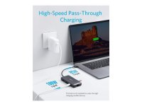 ANKER 553 USB-C Hub (8-in-1) 2x HDMI 1x USB-C 2x USB-A 1x Ethernet 1x microSD/SD 100W Power Delivery