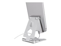 NEOMOUNTS SmartPhone Handy Halter Telefonständer DeskStand bis 12cm 5Zoll klappbar kompakt silber