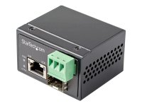 STARTECH.COM PoE+ Industrial Media Converter 30W - Medienkonverter LWL - SM/MM Glasfaser auf Kupfer Gigabit Mini IP-30