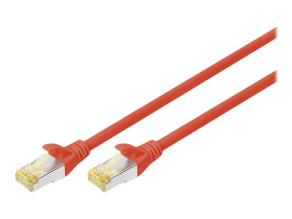 DIGITUS CAT 6A S-FTP Patchkabel Cu LSZH AWG 27/7 Länge 1m 10 Stück Farbe Rot