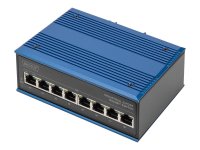 DIGITUS Industrieller 8-Port Gigabit PoE Switch DIN rail...