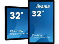 IIYAMA TF3239MSC-B1AG 81,28cm 32Zoll PCAP Anti-glare Bezel Free 12-Points Touch Screen 1920x1080 AMVA3 panel 24/7 2xHDMI DP VGA