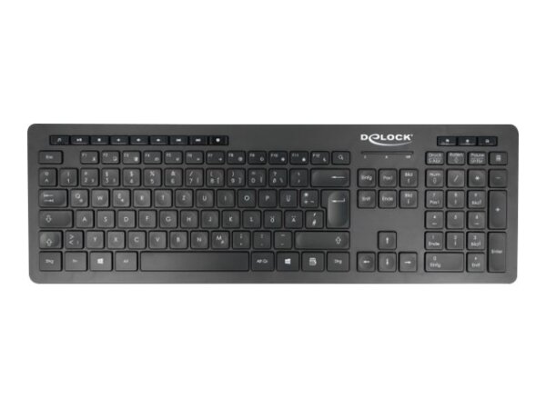 DELOCK USB Tastatur 2,4GHz kabellos schwarz - Lautlos