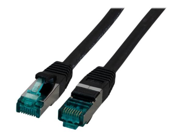 EFB RJ45 Patchkabel S/FTP Cat6A LSZH Schwarz Laenge 0,15m 4x2xAWG27/7 nach TIA/EIA568B geschirmt Uebertragungsstandards 10Gbit