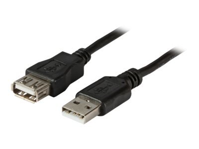 EFB USB2.0 Verlaengerungskabel 1m Schwarz Stecker Typ A auf Buchse Typ A