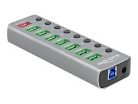 DELOCK USB 3.2 Gen 1 Hub mit 7 Ports + 1 Schnellladeport...