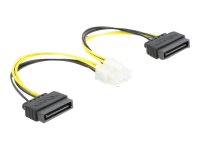 DELOCK Stromkabel 2 x SATA 15 Pin Stecker zu 8 Pin EPS...