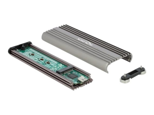 DELOCK Externes Gehäuse für M.2 NVMe PCIe SSD mit SuperSpeed USB 20Gbps USB 3.2 Gen 2x2 USB Type-C Buchse - werkzeugfrei