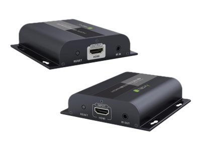 TECHLY HDBitT HDMI Extender Set Sender und Empfaenger ueber IP ueber Netzwerkabel Cat5/5e/6 bis 80-120m Uebertragungslaenge