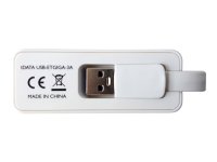 TECHLY USB3.0 RJ45 Adapter Weiss USB Stecker Typ A am Kabel auf RJ45 Netzgeschwindigkeit 10/100/1000 MBit/s