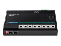 TRENDNET TI-PG102F PoE+ Switch 10-Port Industrie Wall-Mount Front Access