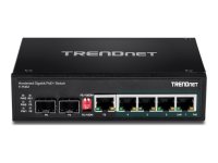 TRENDNET TI-PG62 6-Port Gigabit Switch PoE+ DIN-Rail...