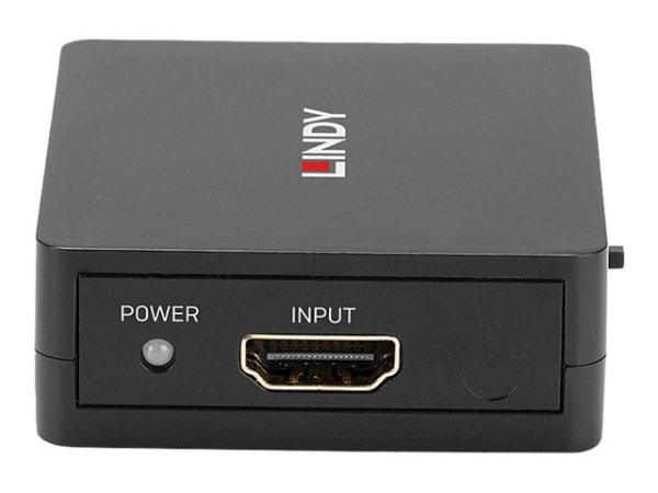 LINDY 2 Port HDMI 18G Splitter Kompakter 2 Port Splitter zum Anschluss einer HDMI-Quelle an zwei HDMI Displays oder Projektoren