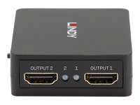 LINDY 2 Port HDMI 18G Splitter Kompakter 2 Port Splitter zum Anschluss einer HDMI-Quelle an zwei HDMI Displays oder Projektoren